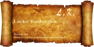 Lacko Konkordia névjegykártya